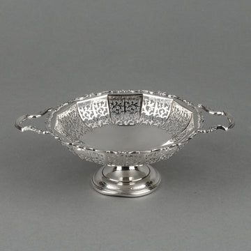 WILLIAM SUCKLING LTD. Sterling Silver Pierced Footed Dish with Handle