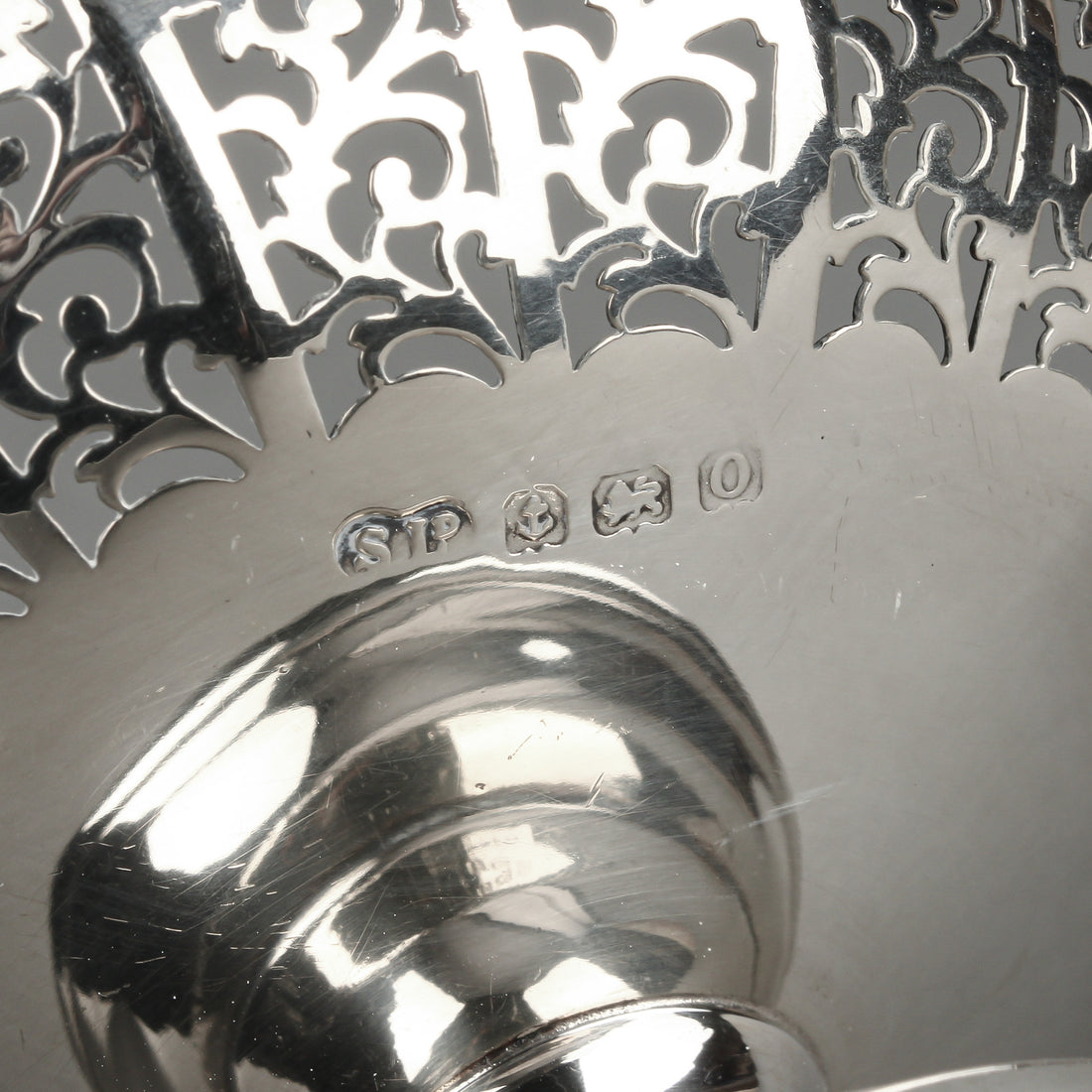 WILLIAM SUCKLING LTD. Sterling Silver Pierced Footed Dish with Handle