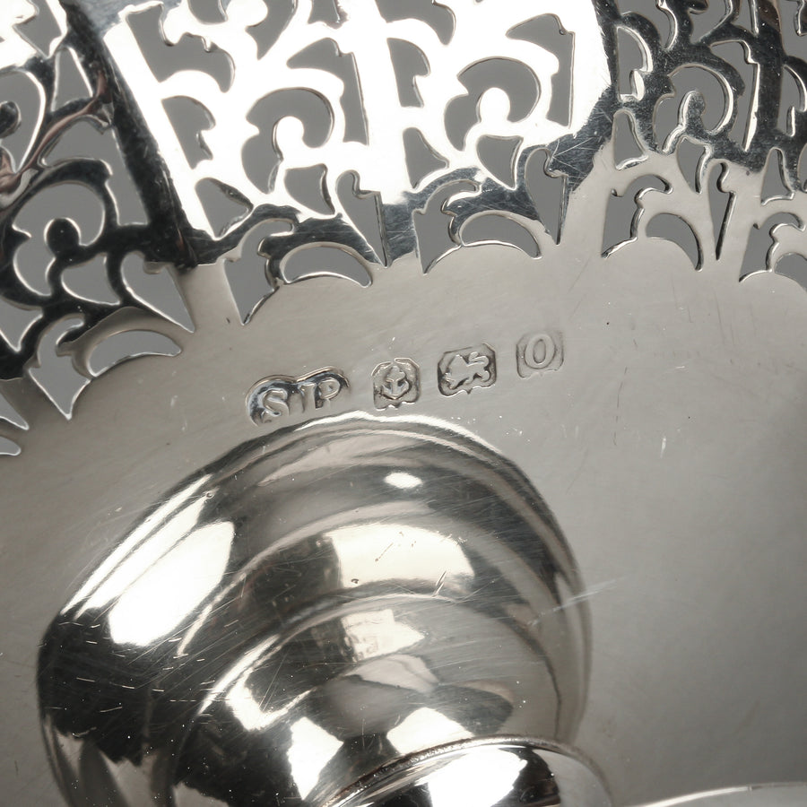 WILLIAM SUCKLING LTD. Sterling Silver Pierced Footed Dish with Handle