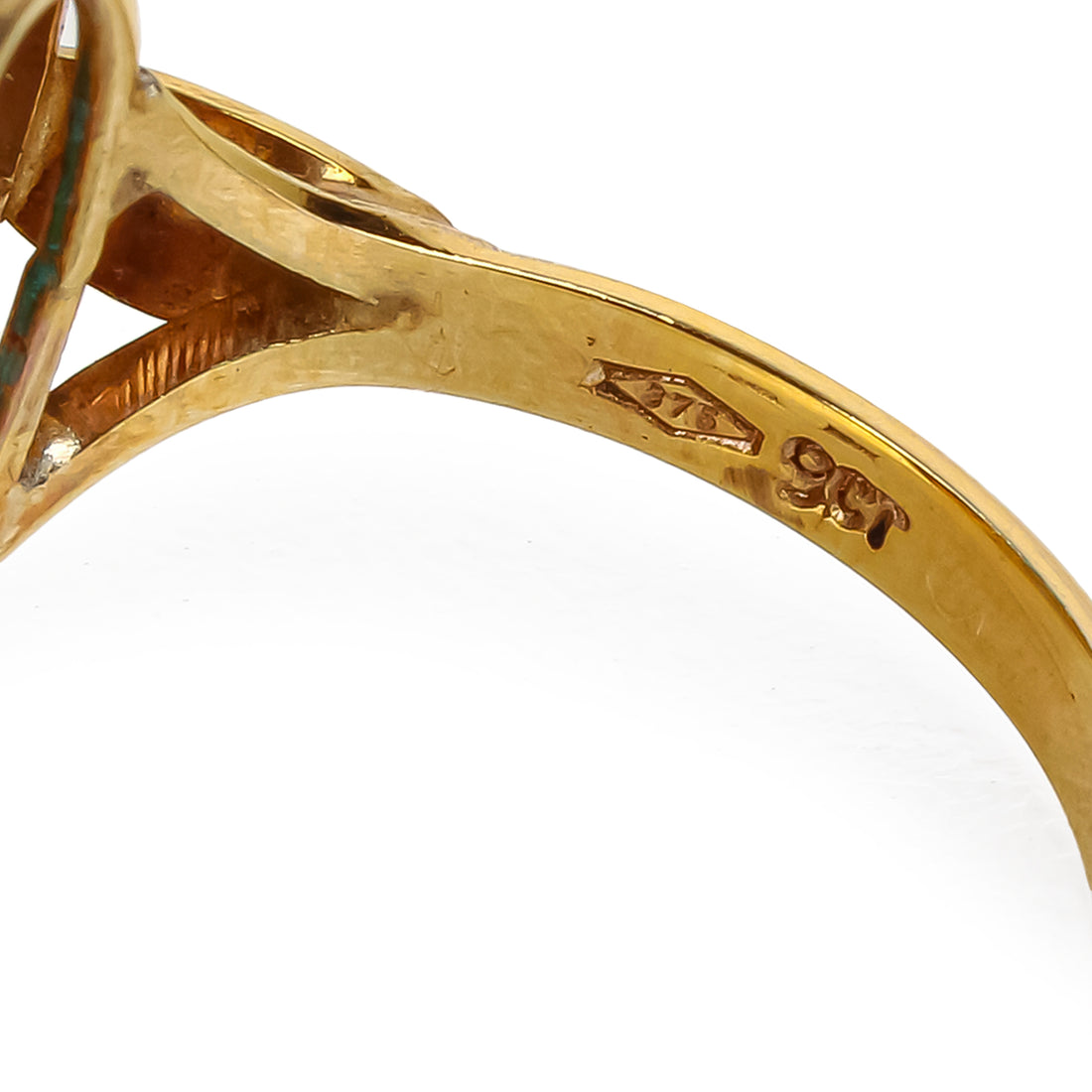 9K Yellow Gold Turquoise & Diamond Halo Ring