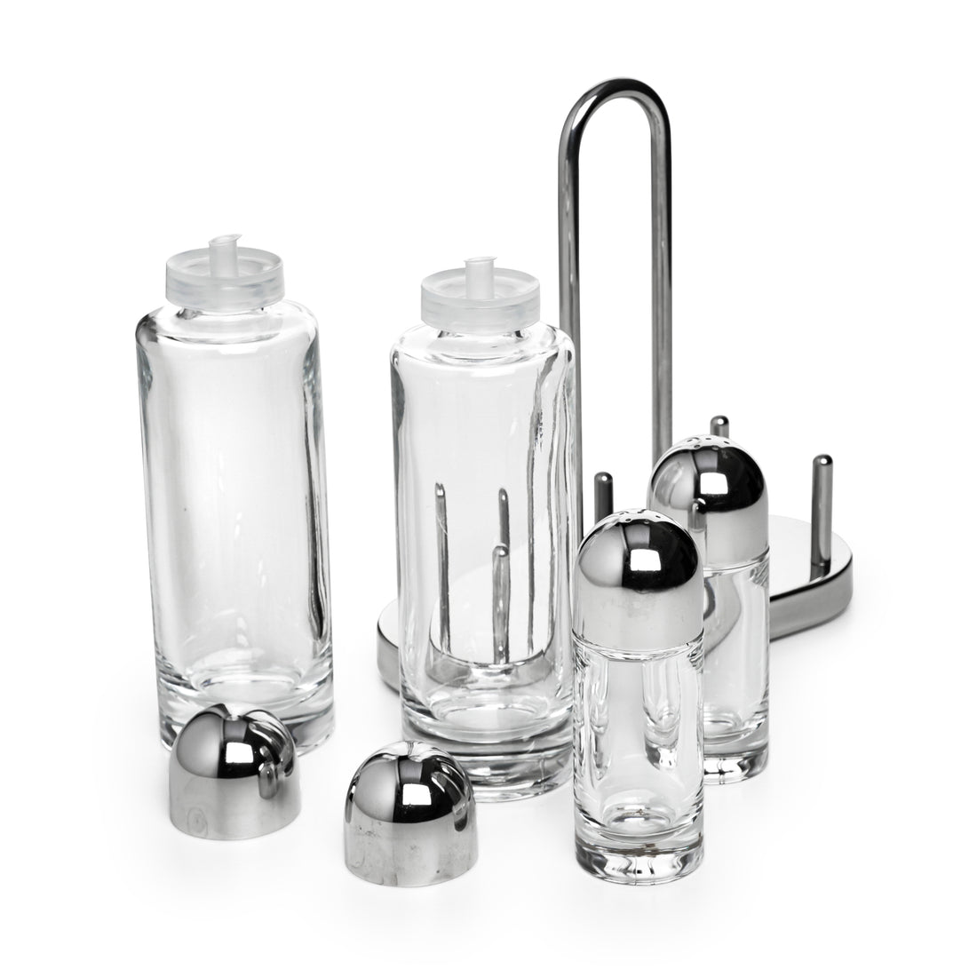 ALESSI 5070 Condiment Set - Stainless Steel & Glass