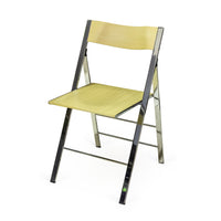 ARRMET Area Declic Chrome & Blonde Wood Folding Chairs - Set of 4