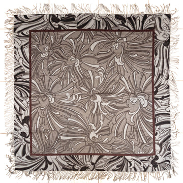 LORO PIANA Grey Swirl Cashmere Square Shawl