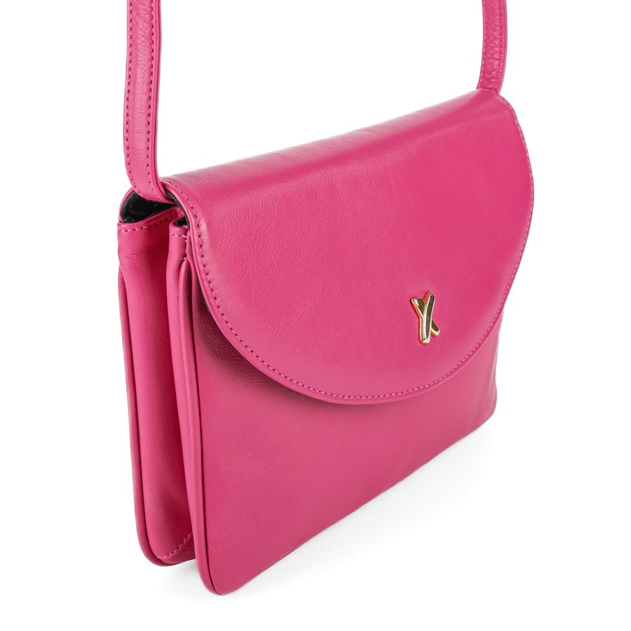 PALOMA PICASSO Fuchsia Leather Crossbody Bag
