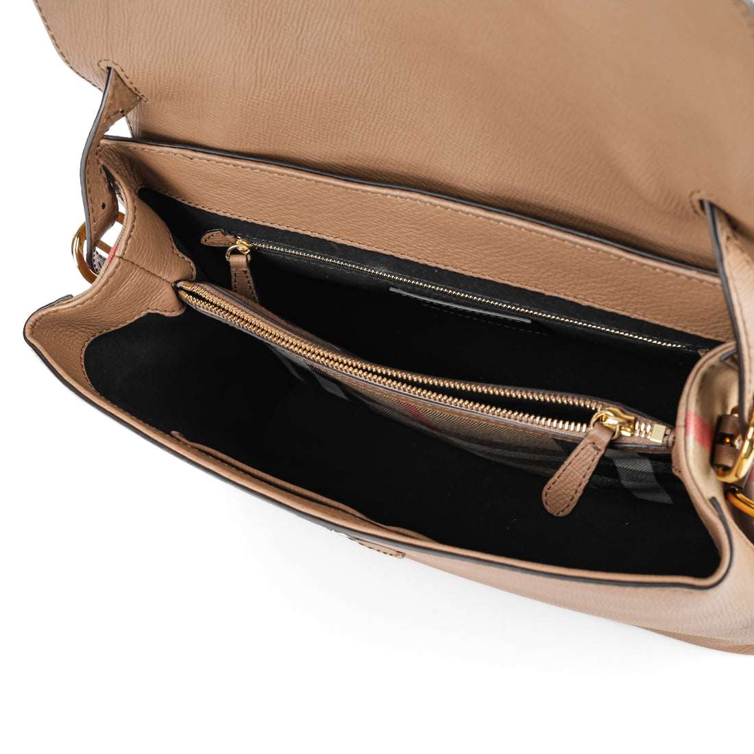 BURBERRY Medium Camberley Dark Sand Leather Handbag