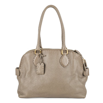 FENDI Metallic Leather  Selleria Handbag