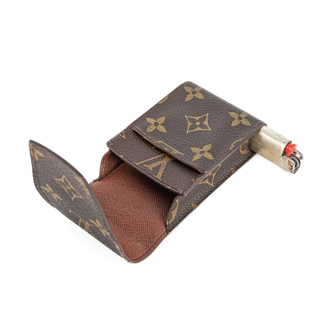 LOUIS VUITTON Vintage Monogram Canvas Cigarette & Lighter Case