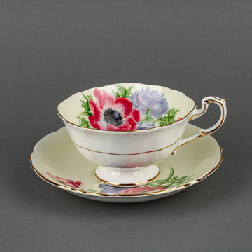 PARAGON Hand-Painted Anemones Cup & Saucer A3226