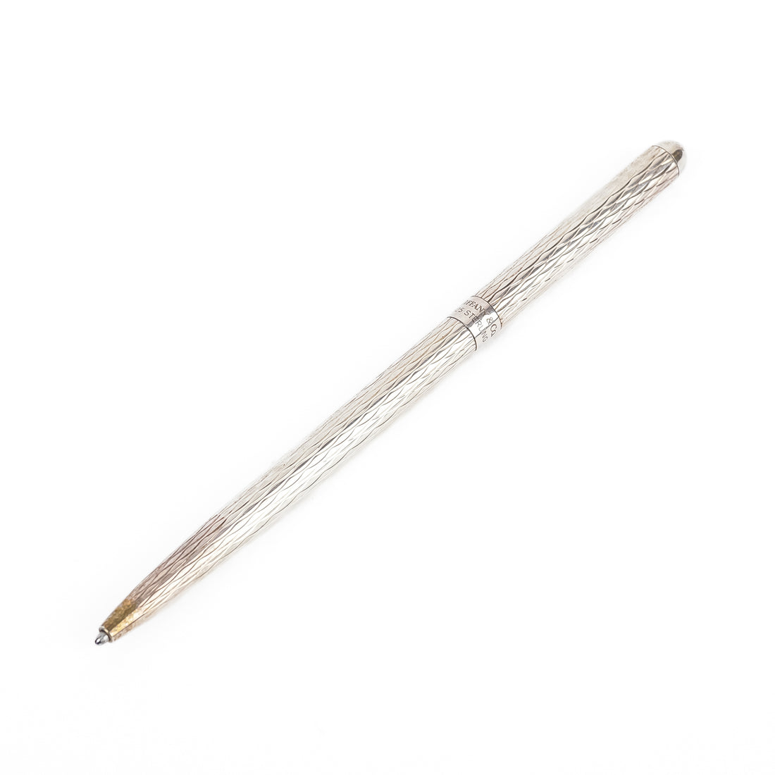 TIFFANY & CO Sterling Slim Etched Ballpoint Pen
