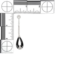 18K White Gold Diamond Onyx Convertible Drop Earrings
