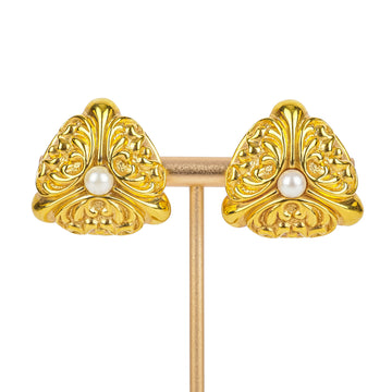 CHIMENTO 18K Yellow Gold Pearl Triangular Omegas