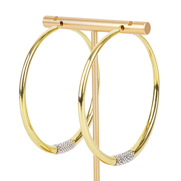18K Yellow & White Gold Hoop Earrings