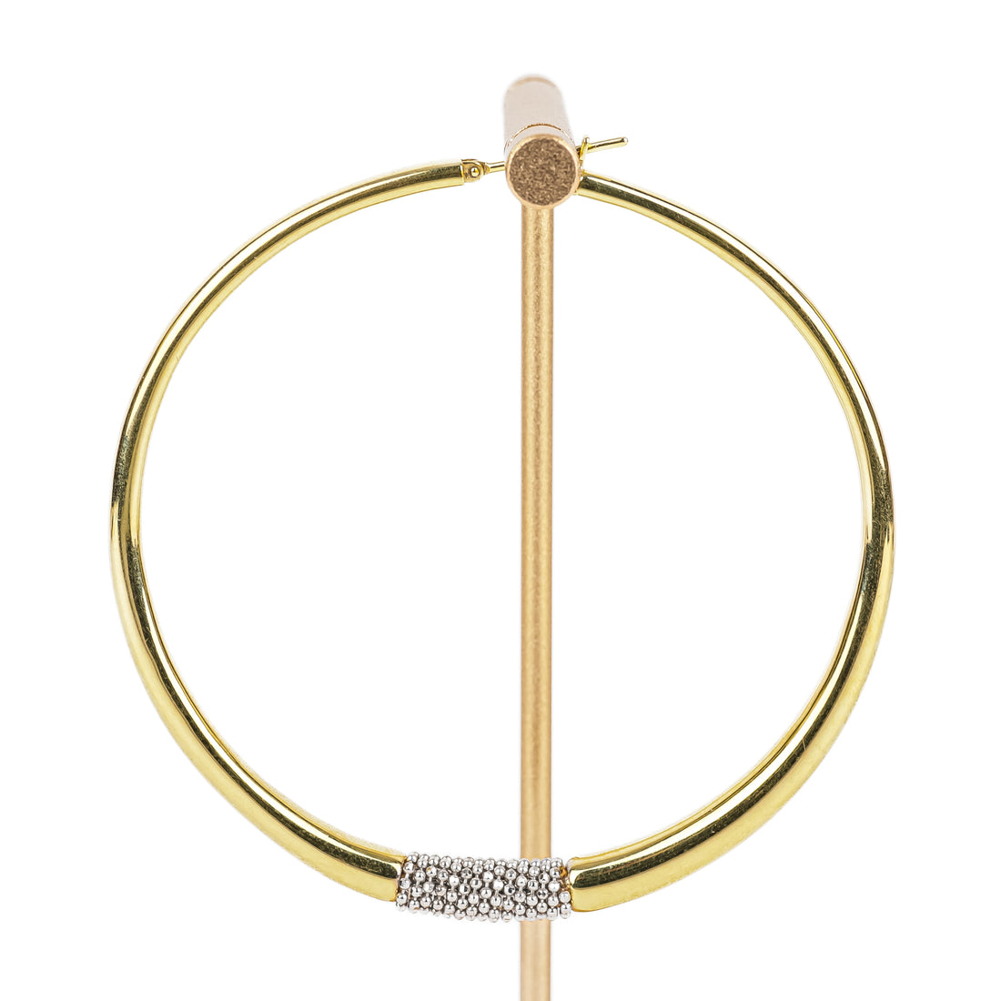 18K Yellow & White Gold Hoop Earrings