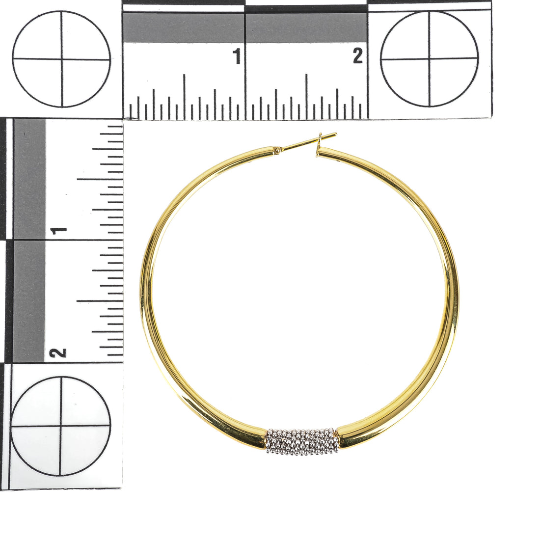 18K Yellow & White Gold Hoop Earrings