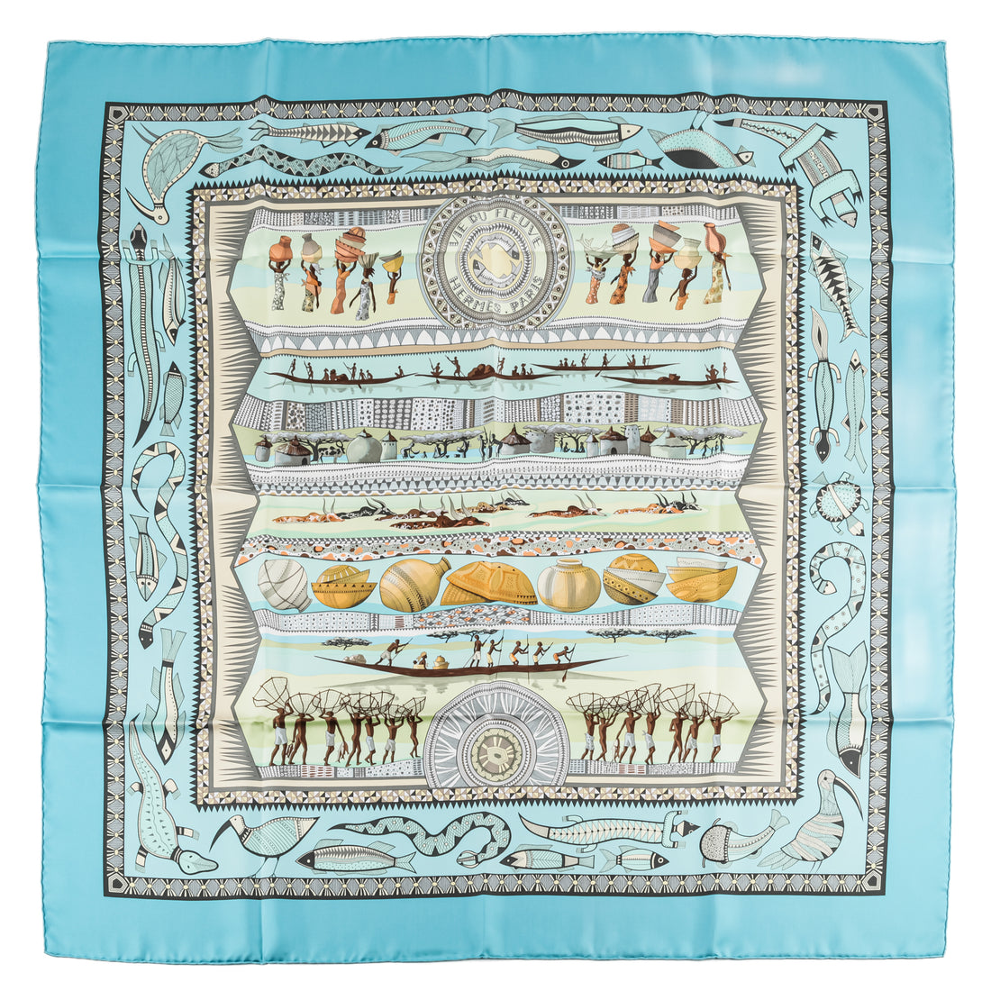 HERMES Silk Scarf 90 - Vie du Fleuve