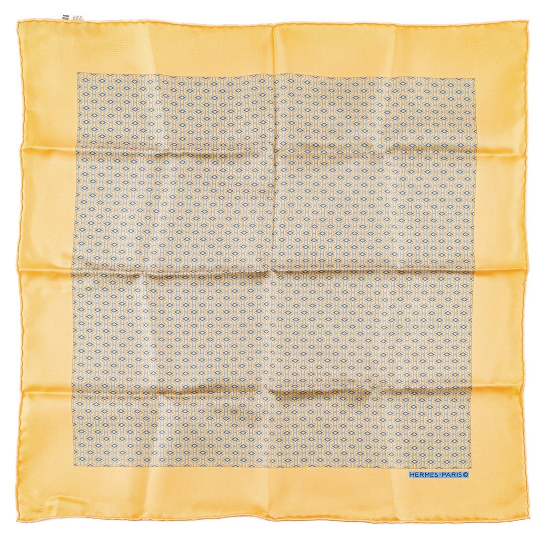 HERMES Silk Pocket Square -Geometric Print