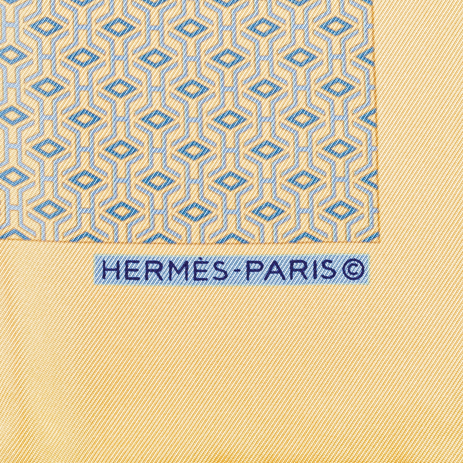 HERMES Silk Pocket Square -Geometric Print