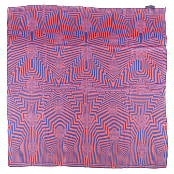 ALEXANDER MCQUEEN Silk Scarf - Red Blue Geometric Print