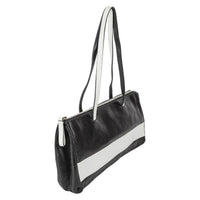 MIU MIU Black White Leather Shoulder Bag