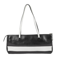 MIU MIU Black White Leather Shoulder Bag