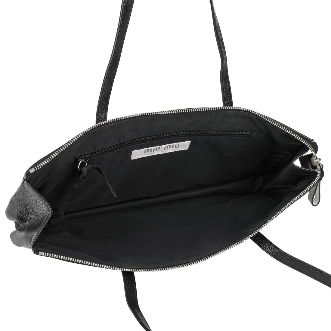 MIU MIU Black White Leather Shoulder Bag
