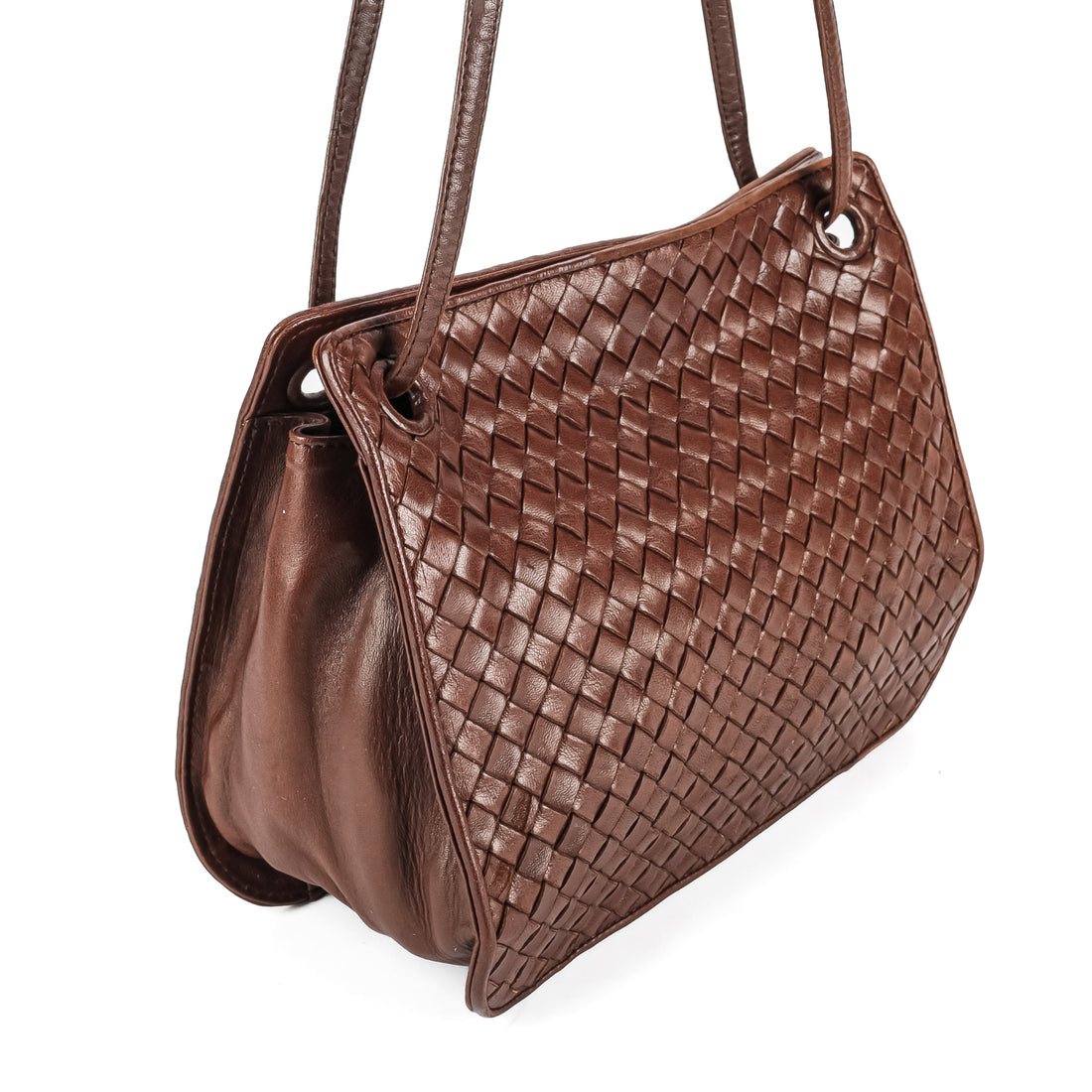 BOTTEGA VENETA Brown Intrecciato Leather Shoulder Bag