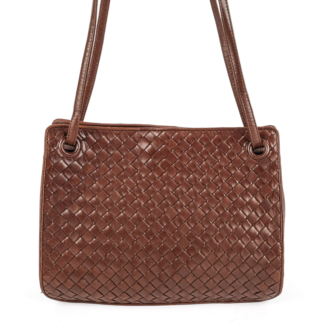 BOTTEGA VENETA Brown Intrecciato Leather Shoulder Bag
