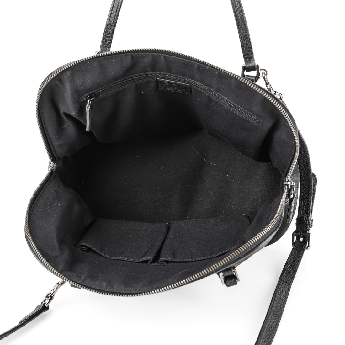 GUCCI 420023 Black GG Canvas Dome Satchel