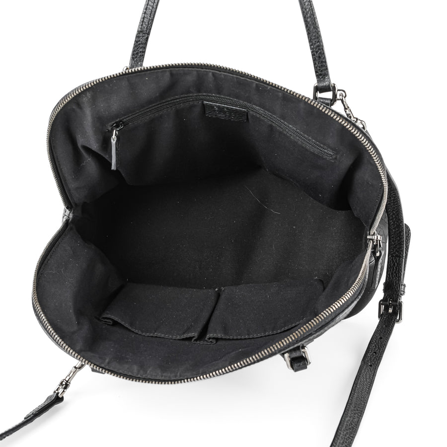 GUCCI 420023 Black GG Canvas Dome Satchel