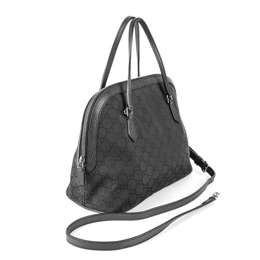 GUCCI 420023 Black GG Canvas Dome Satchel