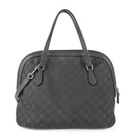 GUCCI 420023 Black GG Canvas Dome Satchel