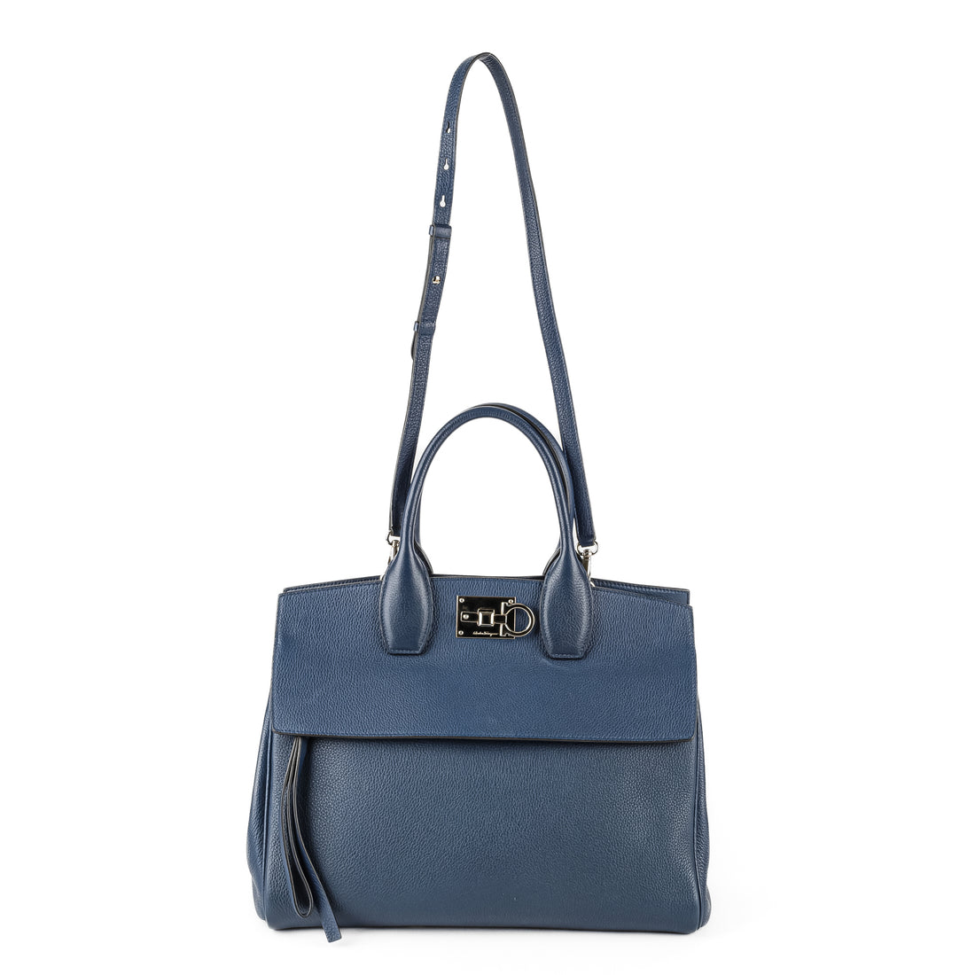 SALVATORE FERRAGAMO Studio Bag - Blue Leather