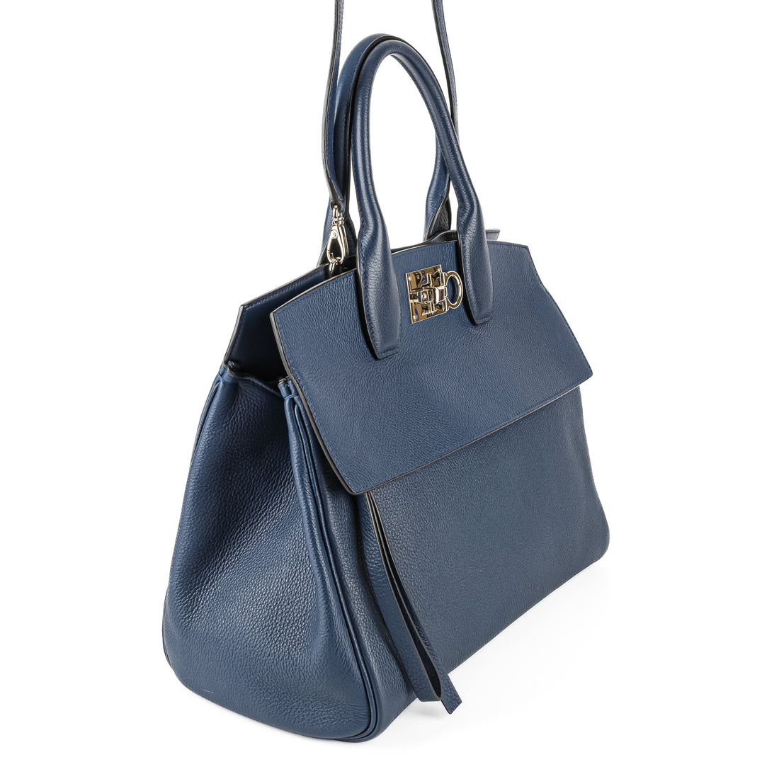 SALVATORE FERRAGAMO Studio Bag - Blue Leather