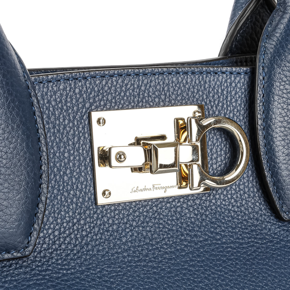 SALVATORE FERRAGAMO Studio Bag - Blue Leather