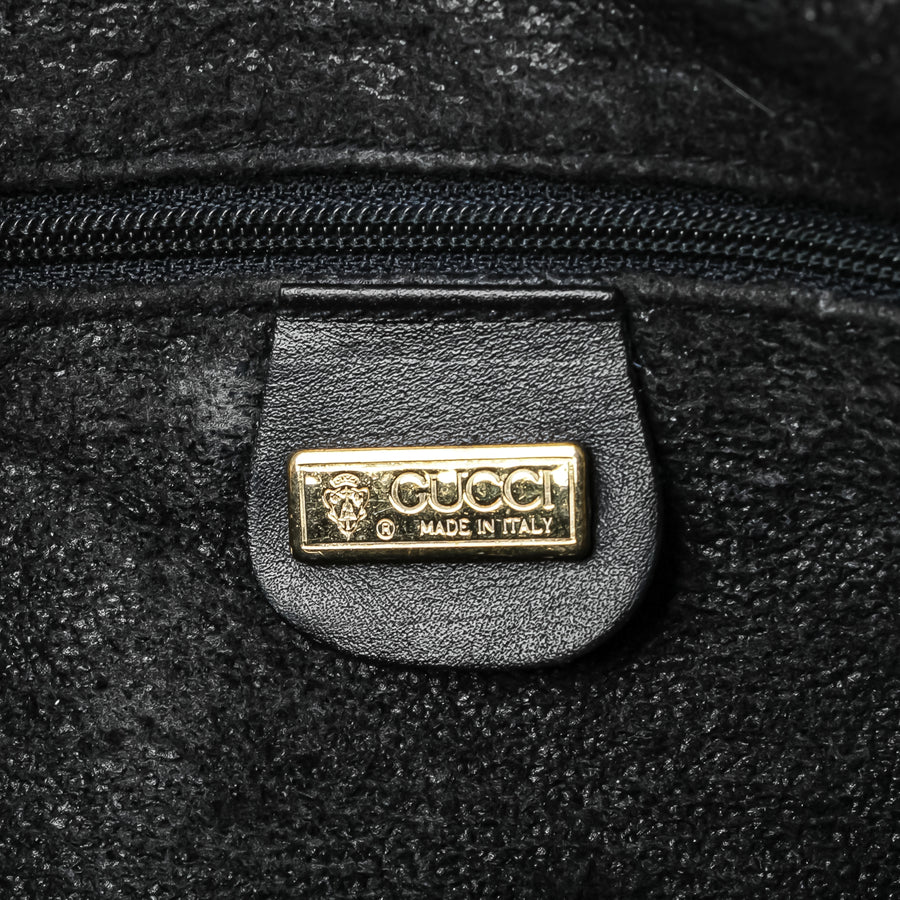GUCCI Vintage Coated Canvas Boston Bag - Blue