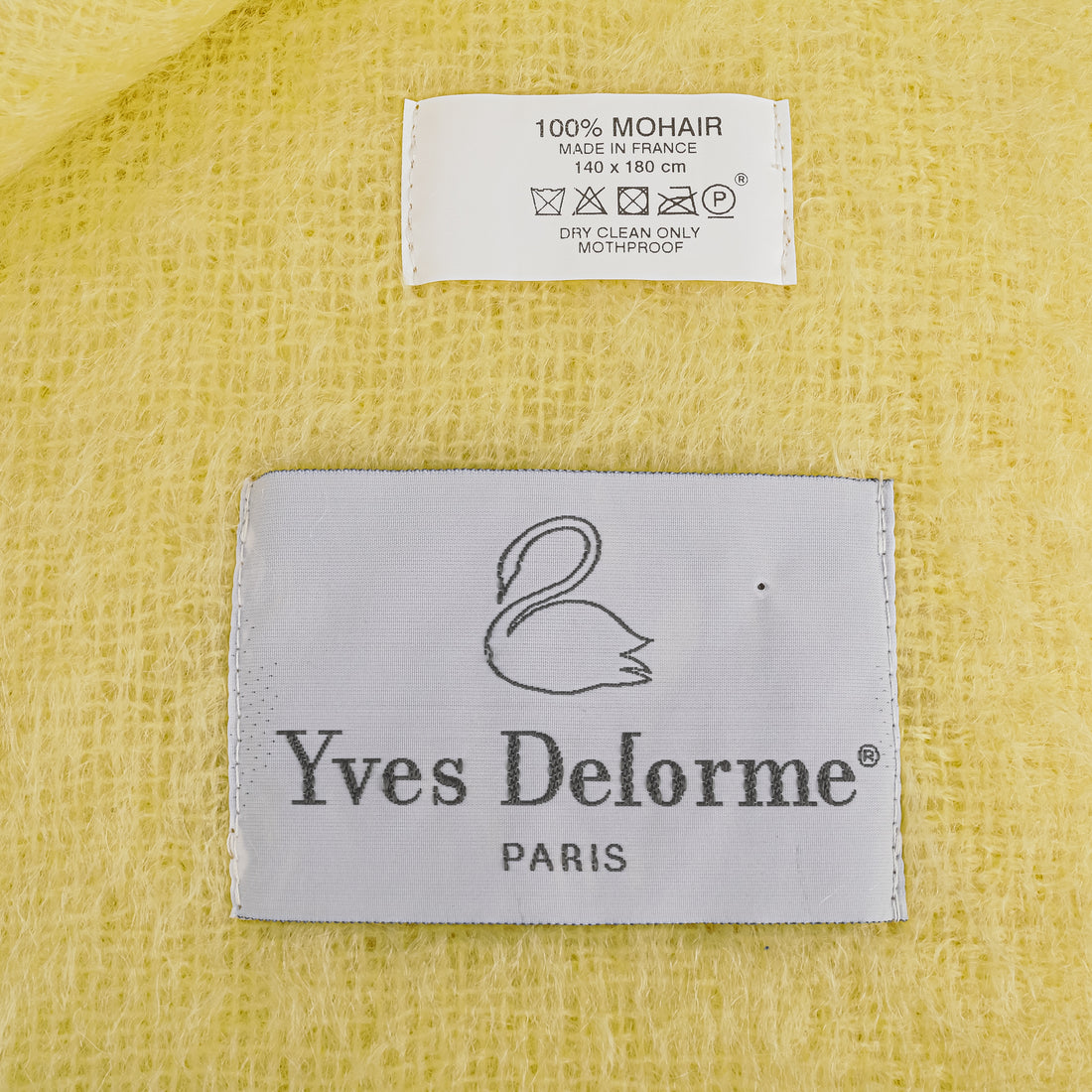 YVES DELORME Mohair Throw - Light Yellow