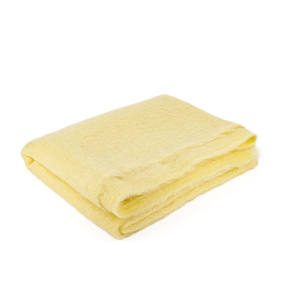 YVES DELORME Mohair Throw - Light Yellow