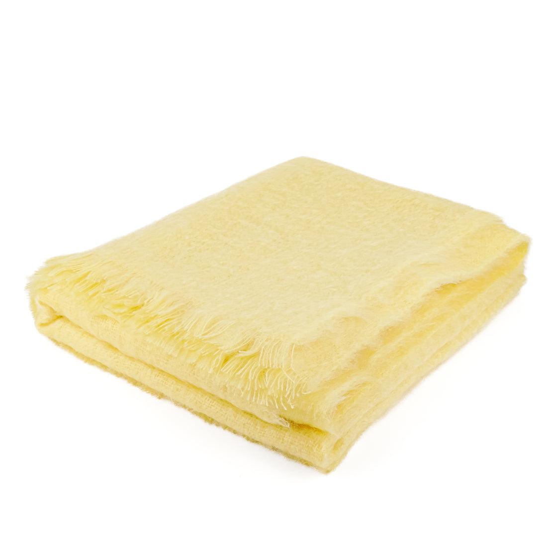 YVES DELORME Mohair Throw - Light Yellow