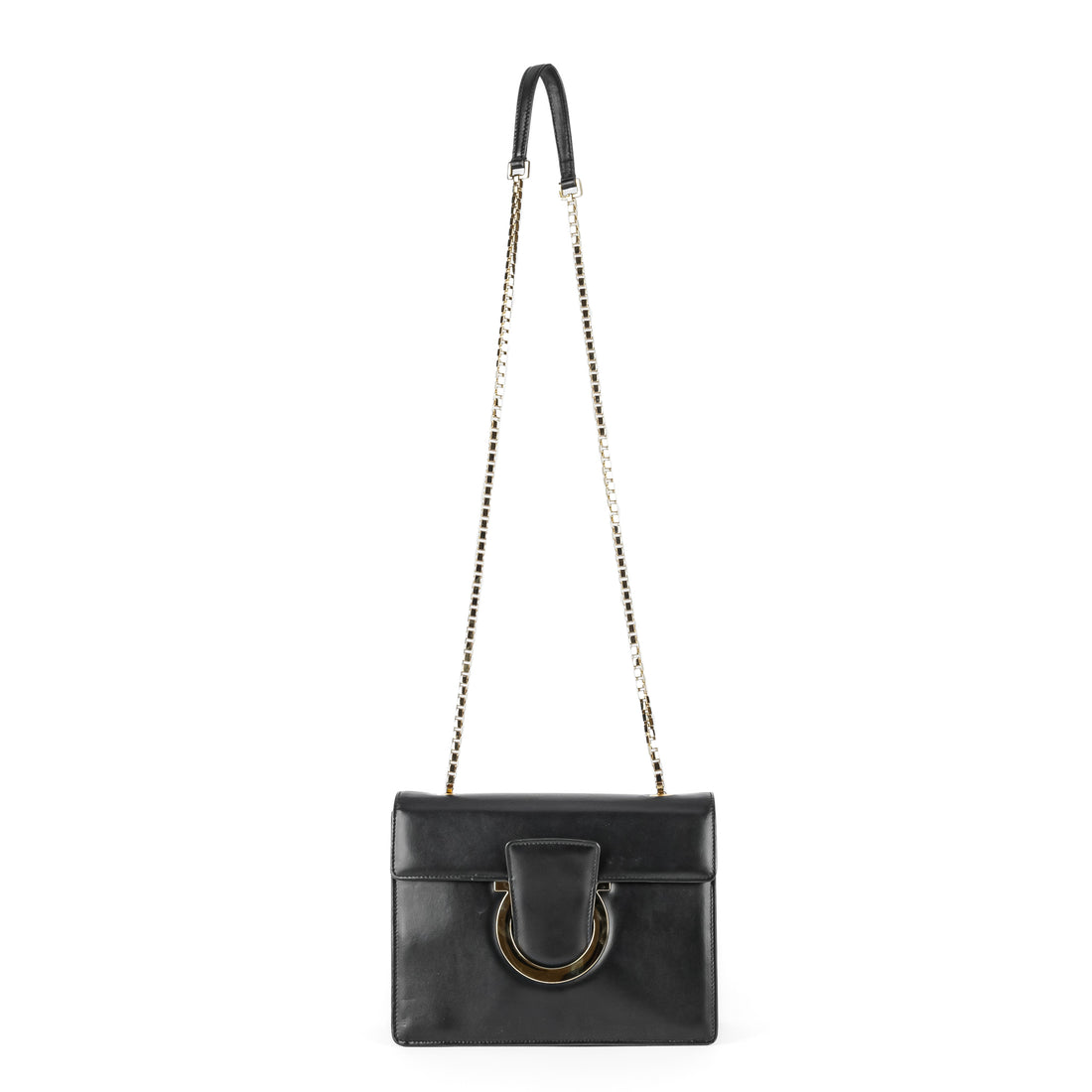 SALVATORE FERRAGAMO Thalia Black Leather Shoulder Bag