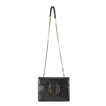 SALVATORE FERRAGAMO Thalia Black Leather Shoulder Bag