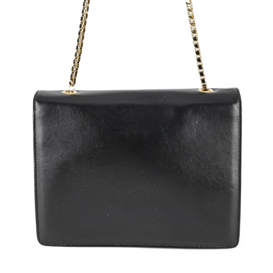 SALVATORE FERRAGAMO Thalia Black Leather Shoulder Bag