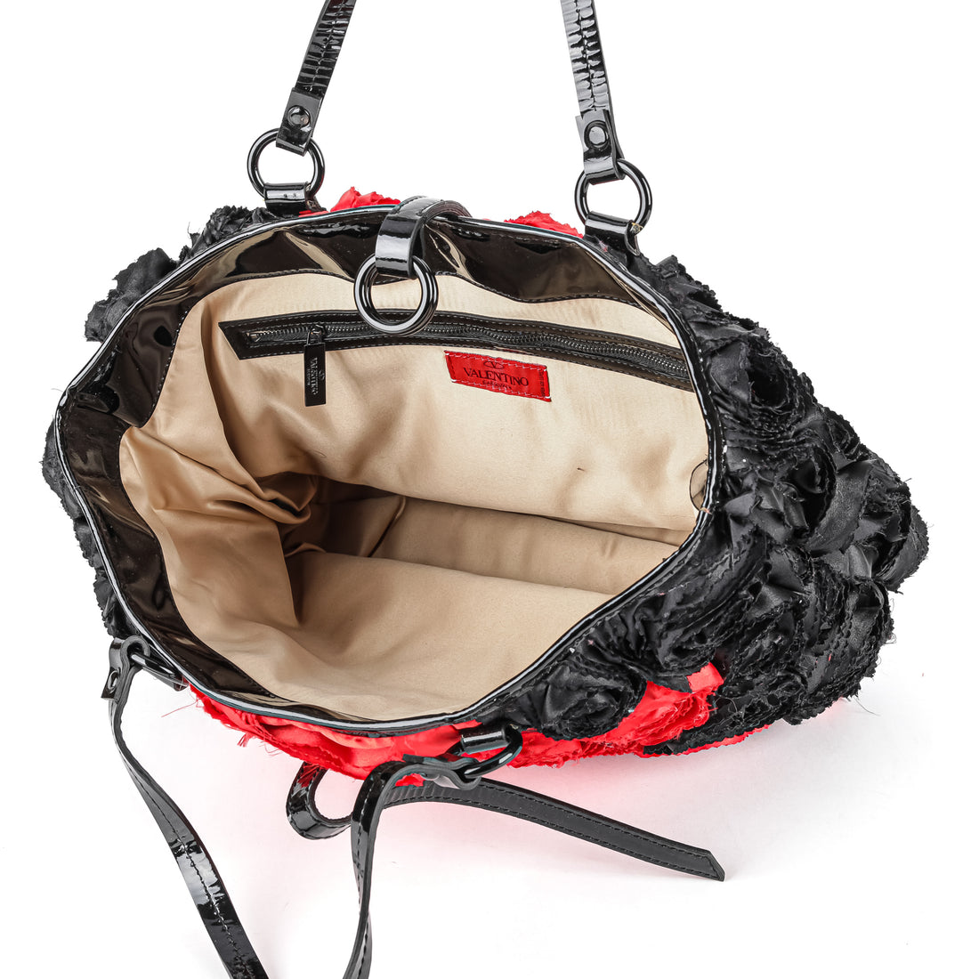 VALENTINO Rosier Tote Bag - Red Black