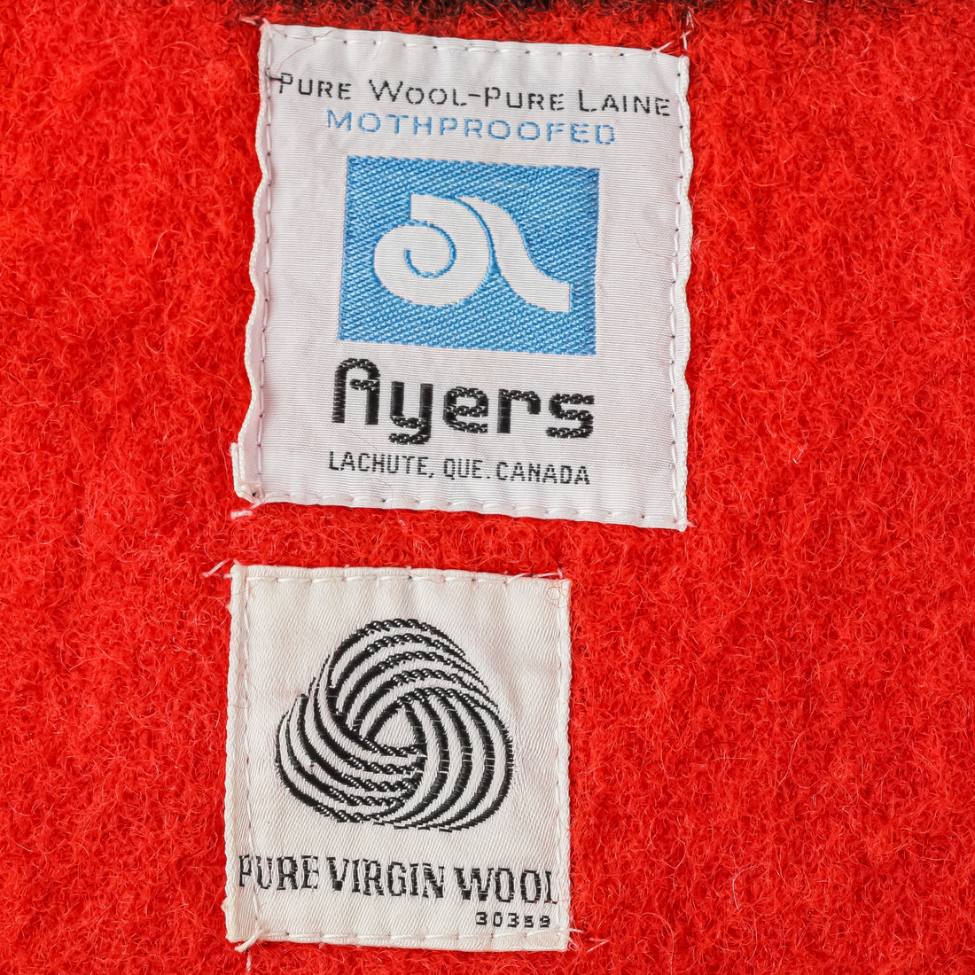 AYERS Twin Wool Blanket - Red Black