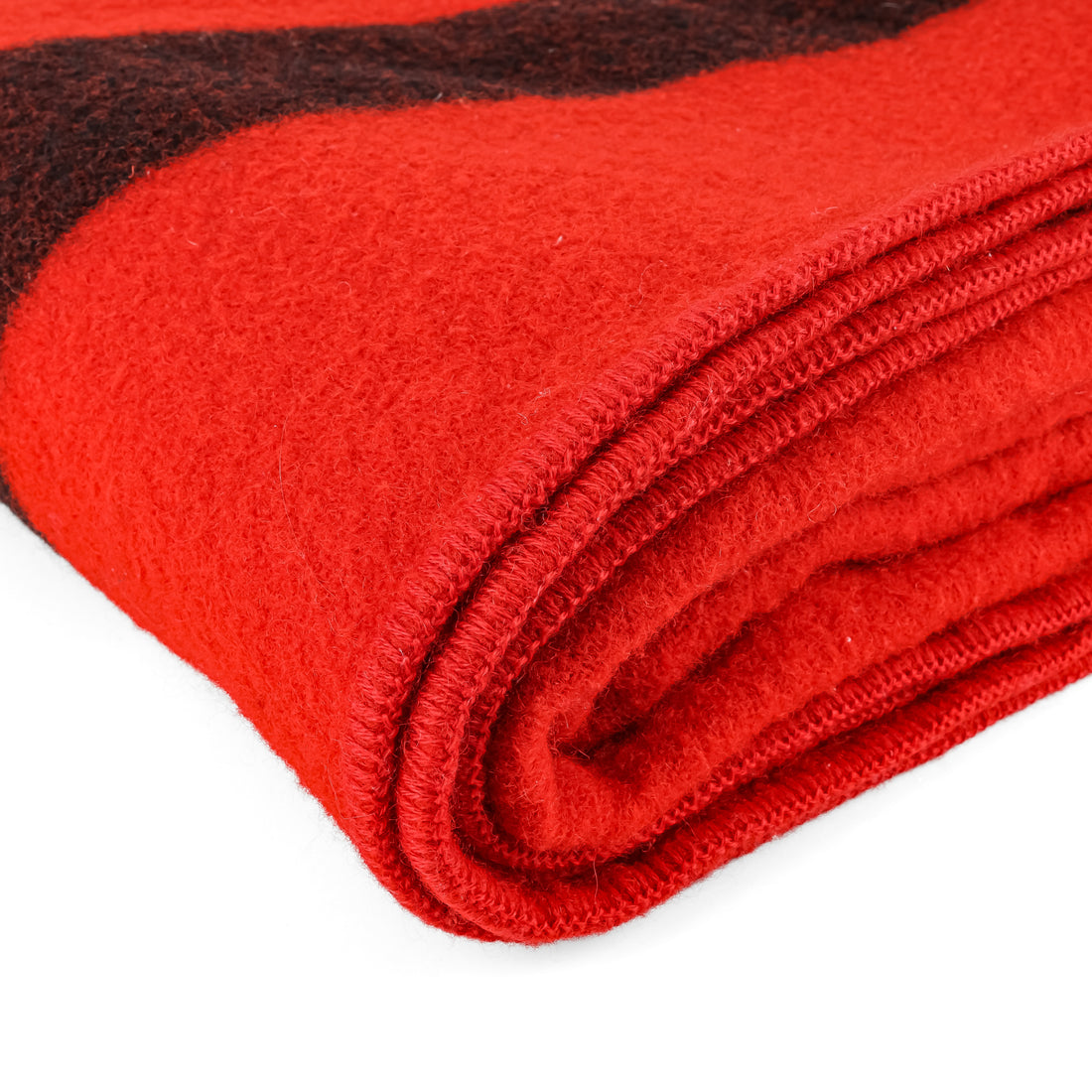 AYERS Twin Wool Blanket - Red Black