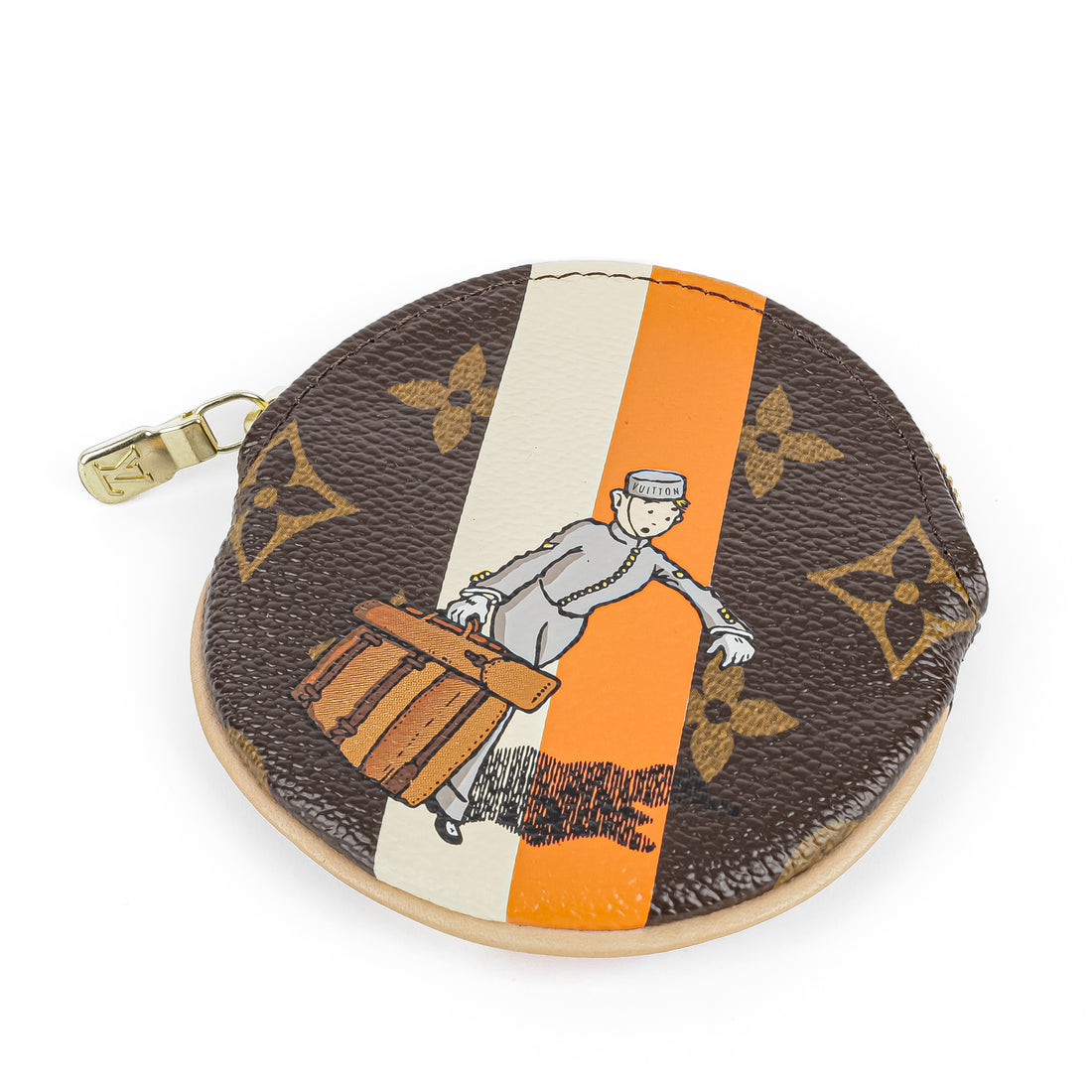 LOUIS VUITTON Monogram Groom Round Coin Pouch