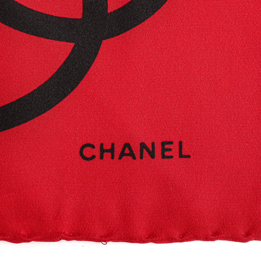 CHANEL Silk Scarf - Red with Black CC