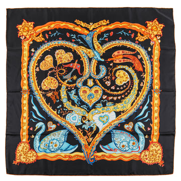 HERMES Silk Scarf 90 - De Tout Coeur