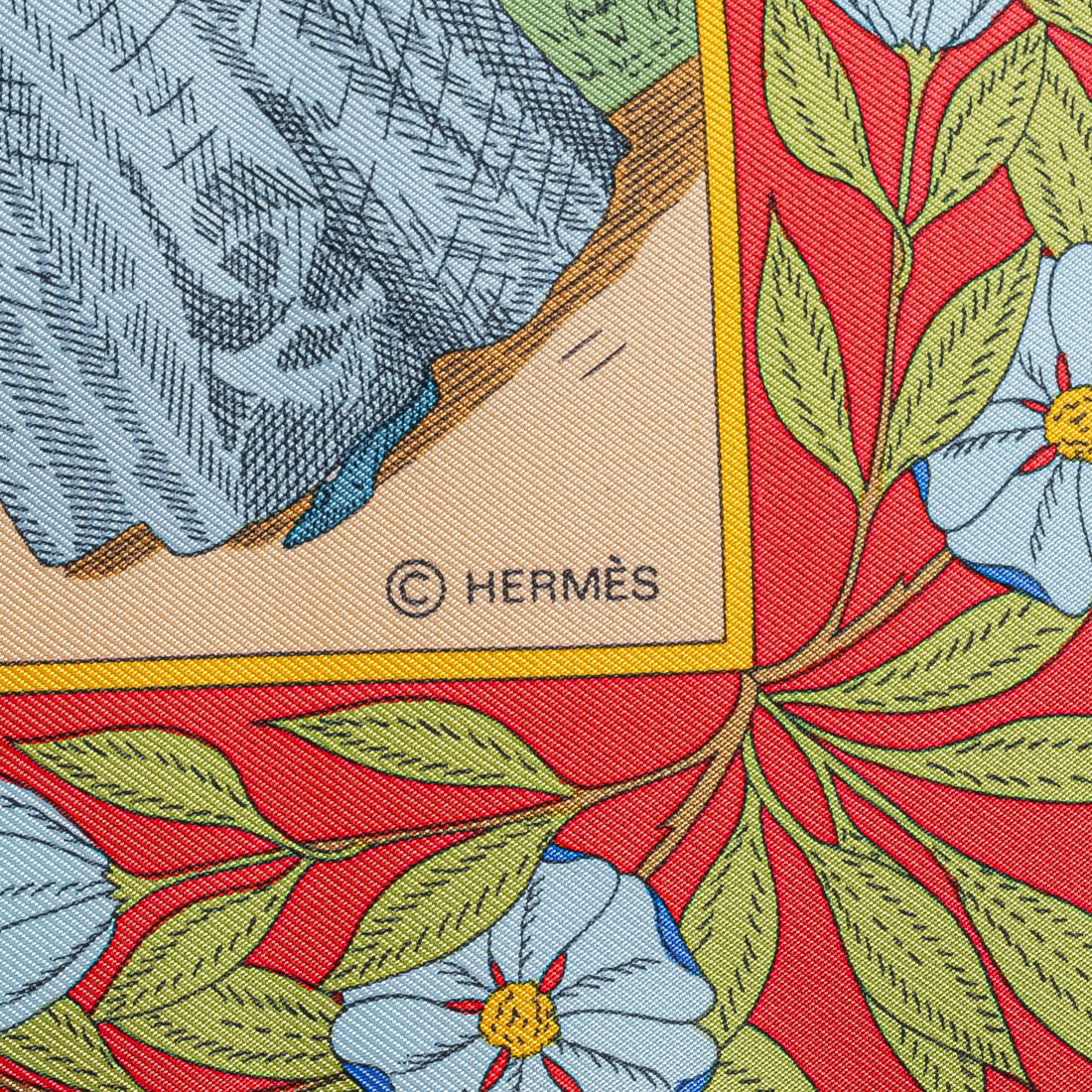 HERMES Silk Scarf 90- Costumes des Departements...
