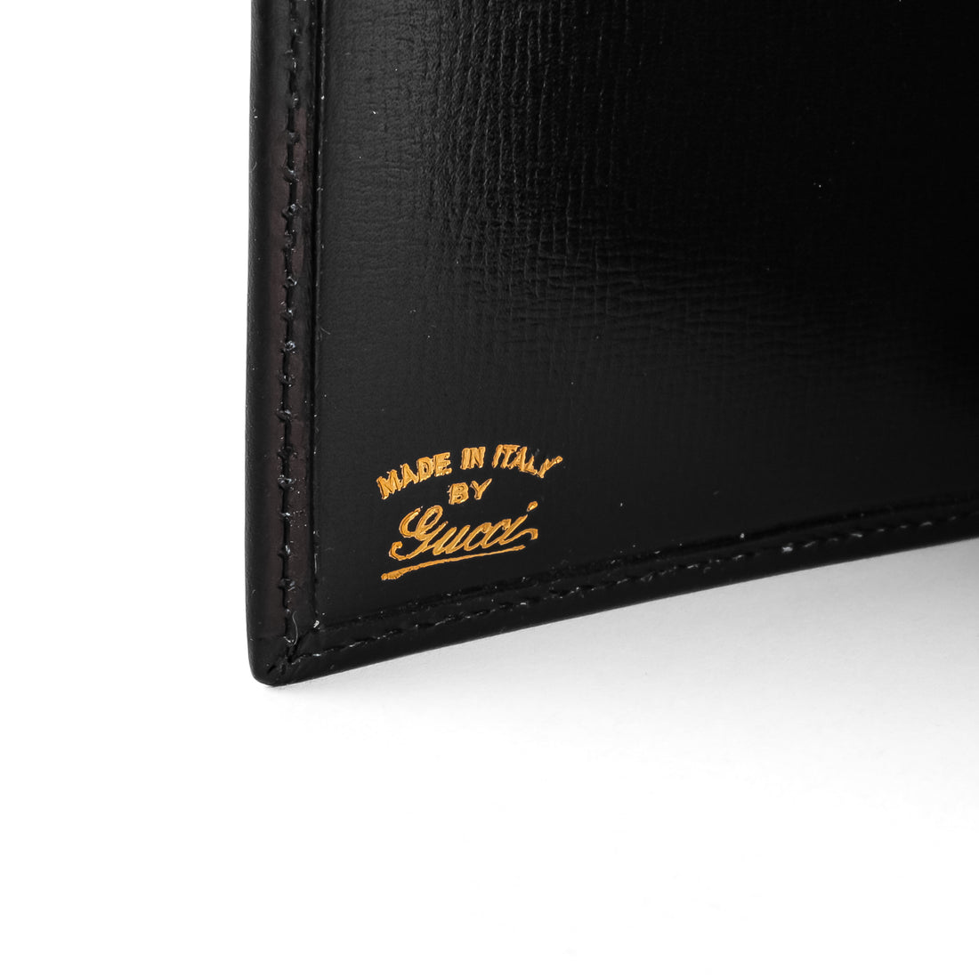GUCCI Long Bifold Wallet - Black Leather & Stripe