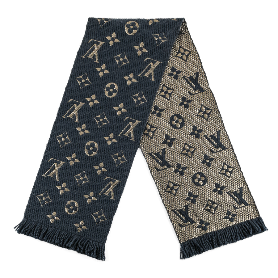LOUIS VUITTON Logomania Shine Scarf - Navy